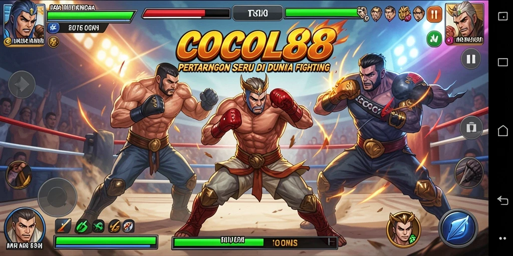 Tangkapan layar utama menunjukkan aksi pertarungan di COCOL88.