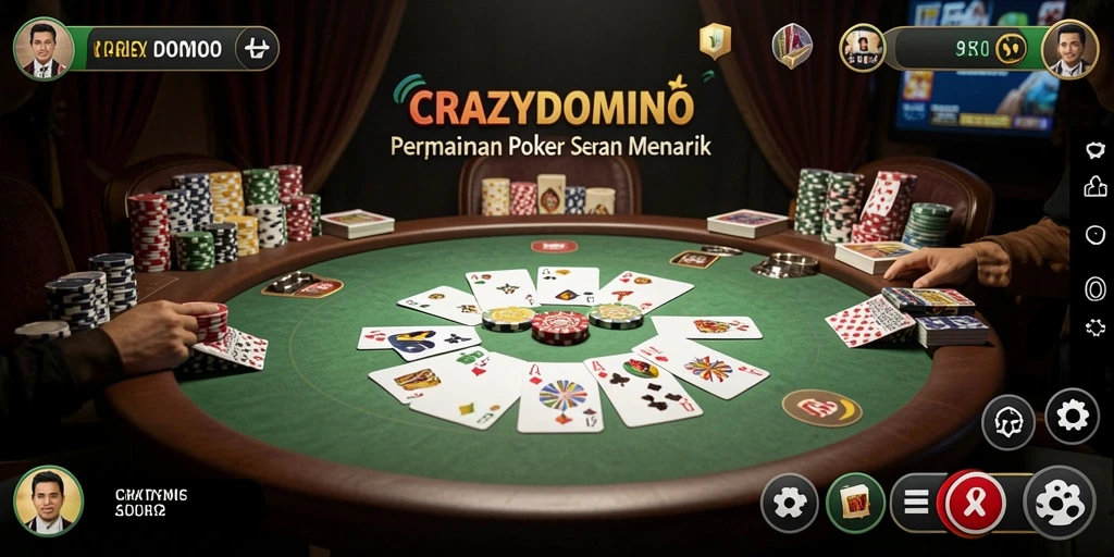 Tampilan gameplay intens dan mendebarkan di CRAZYDOMINO.