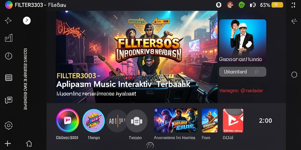 Screenshot menunjukkan pengguna menciptakan musik dengan FILTER303.