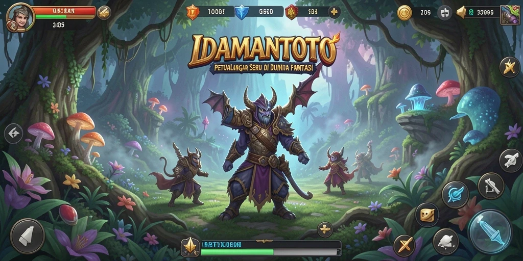 Tampilan gameplay menampilkan petualangan seru di IDAMANTOTO.