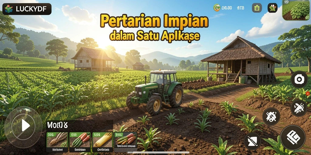 Tampilan gameplay LUCKYDF yang menggembirakan dan penuh warna.