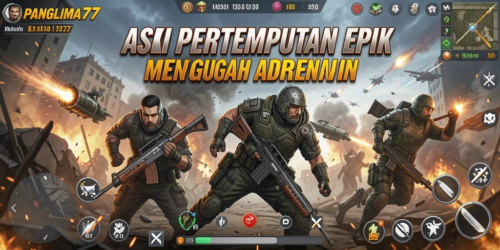 Tangkapan layar game PANGLIMA77 yang menampilkan aksi pertempuran yang mendebarkan.