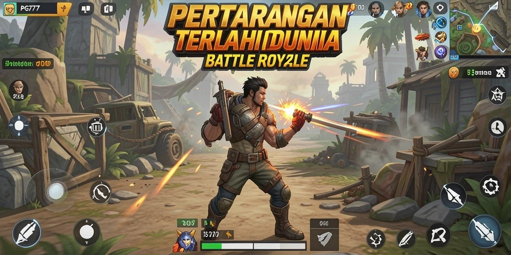 Tampilan gameplay seru dari PG777 Battle Royale.